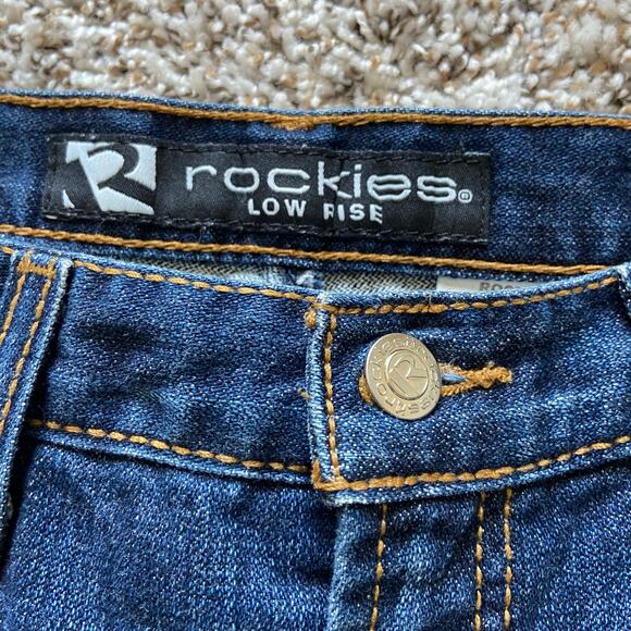 Vintage Rockies Bareback Low Rise Jeans Women's 10 Long Denim Flare Zip Fly - Picture 3 of 13